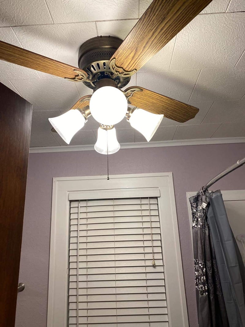 XIDING Ceiling Fan Light Covers, Transitional Style Bell Frosted Shade, Milky Scavo Glass Alabaster Shade, Perfect Ceiling Fan Globes Replacement Glass Accessories, Standard 2-1/8" Fitter Size, Pack of 4 - Image 5